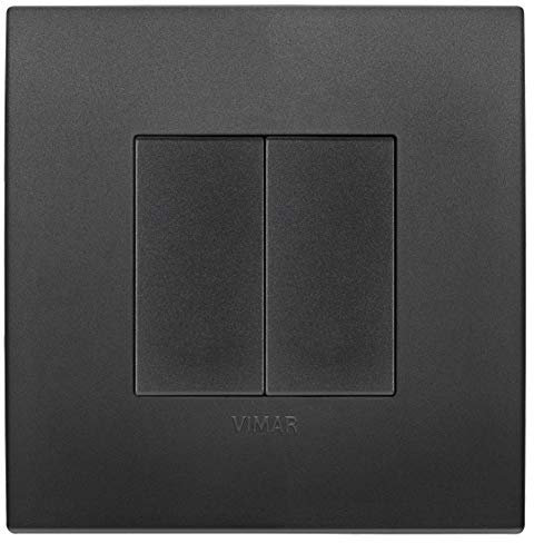 VIMAR 0K03925.07 Arké Kit comando connesso, senza fili e senza batterie, VIEW Wireless standard Bluetooth completo di supporto, tasti, placca 2M, Nero