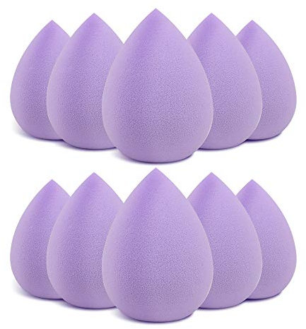 Mélangeur d'éponge de beauté Dolovemk 10Pcs, ensemble d'éponge de mélangeur de maquillage, véritable éponge Mini, éponge de fondation pour le maquillage liquide, 2IN (violet 10 PCS)