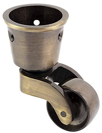 Solid Brass Castor Furniture Casters with 25mm Wheel Antique Cup for Sofa Beds