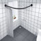 YTGH Ausziehbare Duschvorhangstange L Form Ohne Bohren Ecke Eckduschstange Aus Edelstahl,Duschvorhangstange Rund Für Eckbadewanne Kein Durchhängen,B,60~80×80~120 cm