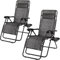 Casaria® 2X Relaxliege Klappliegestuhl Anthrazit Wetterfest 175kg Belastbarkeit Kissen Ablage Rückenlehne Armlehnen Balkon Terrasse Sonnenstuhl Gartenstuhl Liegestuhl 184x69cm