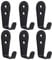 Beilala Coat Hooks for Wall, 6 Pack Black Wall Mounted Door Hooks Stainless Steel Single Coat Hanger Heavy Duty, Large L Metal Hook for Kitchen Bedroom Bathroom Office Toilet