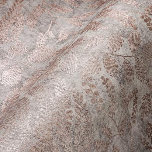 A.S. Création Tapete Floral Grau Rosé THE BOS 388303 Vliestapete Tapete Blätter 10,05 m x 0,53 m Made in Germany
