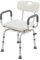 Gimisgu Silla de ducha giratoria 360°, con brazos y respaldo extraíbles, altura regulable 56-69 cm, grandes ventosas, taburete de ducha para personas mayores, estable asiento de ducha sin herramientas