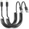 Lot de 2 câbles Lightning en spirale certifiés Apply Carplay & MFi, câble de charge rapide USB A vers Lightning, compatible avec iPhone 14 13 12 11 Pro Max XS XR X 8 7 iPad