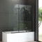 Duschwand für Badewanne 140x140cm 3-teilig Schwarz Glas Duschabtrennung Faltbar Badewannen Badewannenaufsatz Duschtrennwand Badewannenwand mit 6mm NANO Sicherheitsglas Duschwand