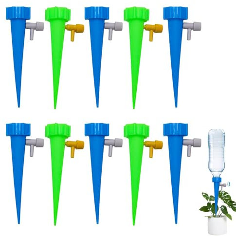 Irrigazione Automatica per Vasi, Set Irrigazione Goccia Automatica, Irrigatore Automatico Regolabile, Irrigazione Goccia Automatica, per Piante Fiori Bonsai Gocciolatori da Innaffiare, 10 Pezzi