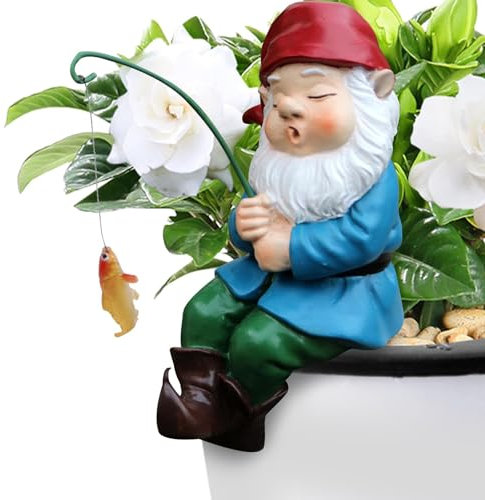 Statue de Jardin de Nains de pêche, décorations de Nains de pêche pour Cour | Statue de pêcheur, Artisanal en résine Amusant, décorations extérieures de Jardin pour Cour, pelouse, étang, Piscine,