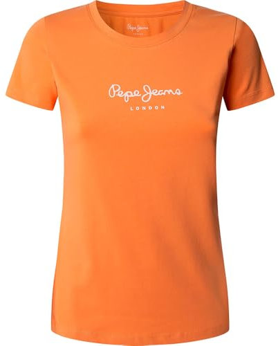 Pepe Jeans New Virginia SS N Camiseta, Naranja (Naranja Lavado), S para Mujer