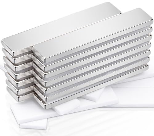 14 Stück Neodym Magnete Extra Stark Groß, 50x10x3mm Rechteckige Magnete Stark Magneten für Magnettafel, Kühlschrank Magnete, Klebemagnete Selbstklebend Stark Seltenerdmagnete für Küchenschrank
