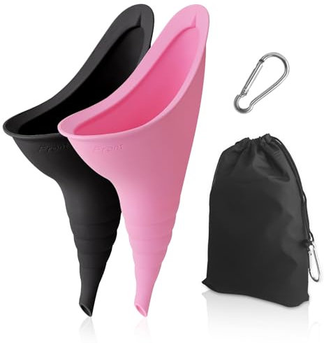 Wantli 2 pcs Urinoir féminin, Pisse Debout Femme, Urinoir Femme Silicone, Reutilisable urinoir, urinoir féminin pliable, Portable pour Voiture, plein air, activités, camping