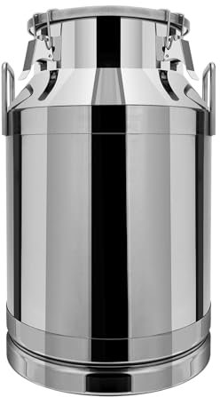 40L Milchkanne, Edelstahl-Milchkanne mit Deckel Milchkännchen Milchtransportbehälter Weinkübel Eimer Flasche Edelstahl-Milchkübel mit versiegeltem Deckel für Getreide Wein Flüssigkeit