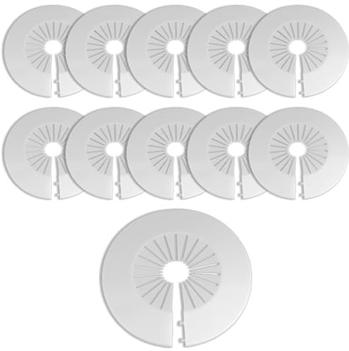 10 Stück Einzel Heizungsrohr Rosette, verschiedene Größen Heizungsrohr Abdeckung, Rohrabdeckung, Abdeckrosetten, Heizung, Verkleidung, Heizkörper Rosetten, Weißer Kunststoff (10-25mm).