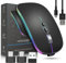New Wireless Mouse With 2.4G & Bluetooth for Laptop, Smart Desktop Button & 800 to 1600 DPI, RGB Ergonomic Design Compatible With Macbook iPad Computer Notebook