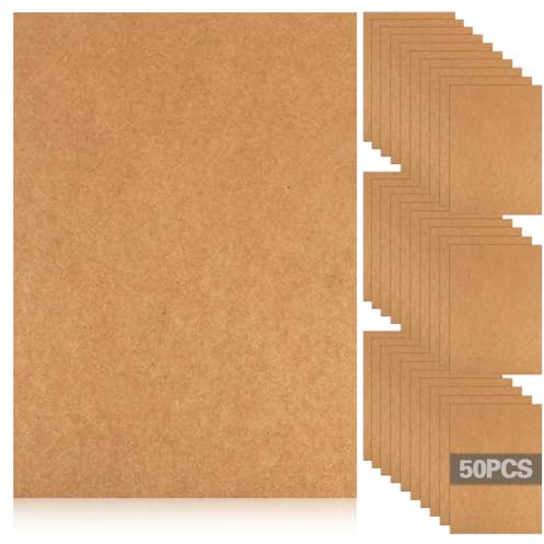 Gohytal 50 Blatt Kraftpapier, A4 Brauner Karton, 250g/m²Tonkarton, Bastelkarton, Braunes Kraftpapier für Basteln,DIY Karten, Malen,Kartenherstellung, Einladungen, Speisekarten, Scrapbook, Basteln