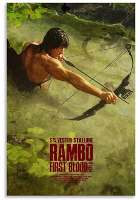 Rambo Wasserfestes Leinwand-Poster, Wandkunst, HD-UV-beständiger Druck, geeignet für Wohnzimmer und Flur, ein tolles Geschenk, ungerahmt, 50 x 75 cm