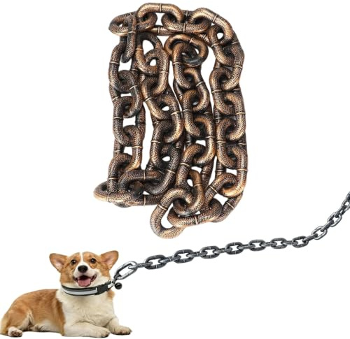 Big Chain Leash for Small Dog Funny, Iron Paw Chain Leash, Iron Paw Lightweight Giant Plastic Chai/n Leas/h, for Small Dog/Cat Photo Props, Gift for Chihuahua Teddy Poodle (Bronze,M-5ft)