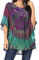 Sakkas 17031 - Sunia Abbindebatik Kaftan-Hülsen-Bluse | Cover Up - Grün - OS