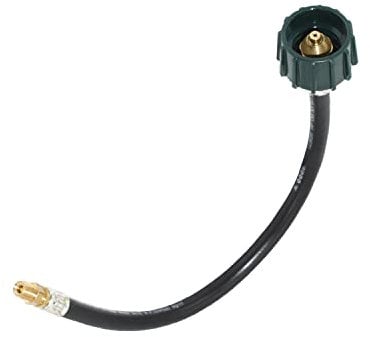 Flame King E15INPT 15 Inch RV Or Trailer Propane Tank Pigtail Hose Connector, Black/Green