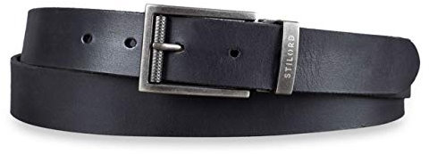 STILORD Ledergürtel Herren Schwarz für Business Casual Anzug Jeans Herren-Gürtel Universal Kürzbar mit Shabby Geschenkbox 34 mm echtes Vintage Büffel-Leder, Farbe:Schnalle antik - silbern I V