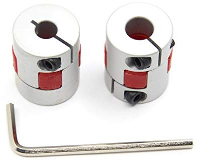 Befenybay 2PCS 6,35mm a 8mm Alluminio Prugna Flessibile Albero Giunto D20 L25 6,35X8mm Connettore Flessibile Accoppiatore per Stampante 3D Macchina CNC e Servo Motore Stepped (6,35x8mm)