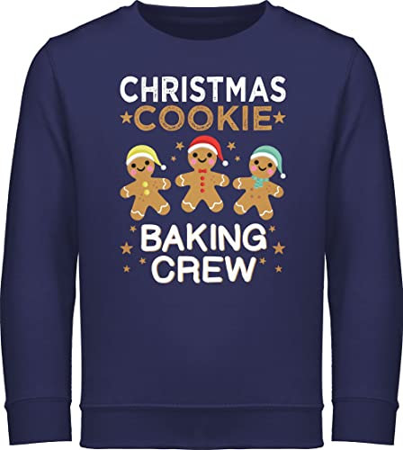Sweatshirt Kinder Pullover für Jungen Mädchen - Weihnachten Geschenke - Christmas Cookie Baking Crew I Lebkuchenmännchen I Lebkuchen Männer I Gingerbread Man I Lebkuchenmann - 128 (7/8 Jahre)