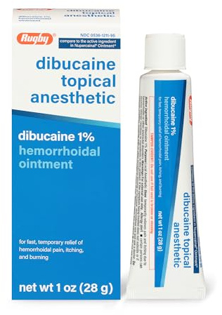 Rugby Dibucaine Topical Anesthetic 1% Hemorrhoid Ointment, 1 Oz (1-Pack)