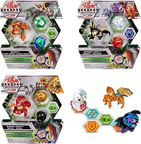 BAKUGAN Starter Pack mit 3 Armored Alliance (1 Ultra & 2 Basic Balls) inkl. Fusions-Charakteren, unterschiedliche Varianten