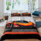 Loussiesd 3D Sportwagen Bettbezug Set 2 Teilig 155x220 cm Bettwäsche Set Auto Car Stadt Modern Jugendliche Kinder Microfaser Betten Set mit Reißverschluss und 1 Kissenbezug 80x80 cm