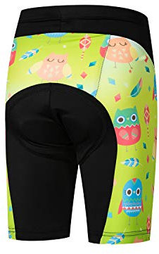 Jpojpo Fahrrad-Shorts für Kinder, kurze Hose, 4D-Gel-gepolsterte Fahrradhose S Vogel-Motiv