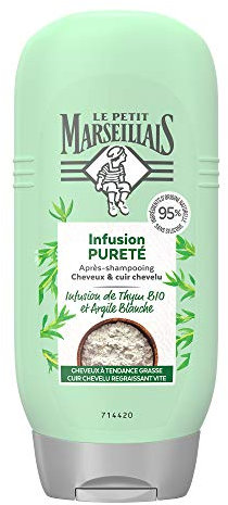Le Petit Marseillais Après-Shampooing Pureté Infusion Thym/Argile Blanche Bio , 191 G (Lot De 1)