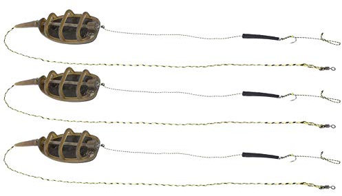 Method Feeder Set, 3Pcs Angeln Inline Tragbare Angelausrüstung, Method Feeder Haken Feeder Zubehör 91g für Fischer Angeln Angelgeräte Angler Liebhaber Meer/Frischfischen Outdoor