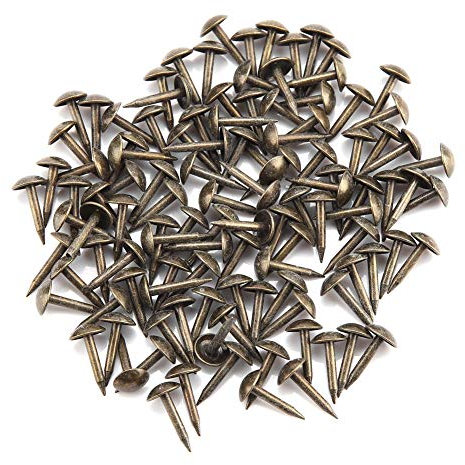 GOTOTOP 100 Stück Antike Polsternägel, dekorative Möbelstifte Set Daumenstift Schiebestifte für Holz DIY(6 * 12MM)