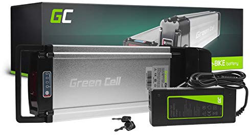 Green Cell E-Bike Akku 36V 12Ah 432Wh Lithium Ionen für 250W Motor Rear Rack Elektrofahrrad 4 Pin Batterie mit Ladegerät