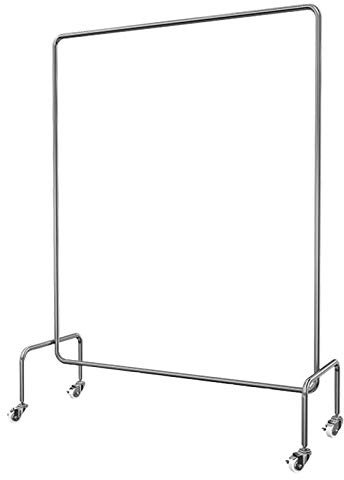 Kleiderständer Gebürsteter Edelstahl Rolling Single-Bar Clothing Organizer Zur Aufbewahrung Oder Trocknung Von Kleidungsstücken