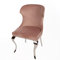 Antyki24 Retro Design Stuhl Rosa aus Samt mit Nieten - Esszimmerstuhl oder Wohnzimmerstuhl mit Chrombeinen - Barock Moderner Polsterstuhl mit breiter Sitzfläche im Glamour Stil