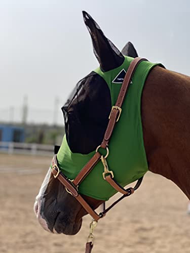 TGW Riding Super Fit Pferdefliegenmaske Pferde Fliegenmaske Horse Fly Mask (M, Hunter Green)