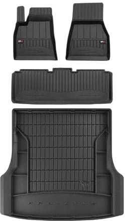 OMAC Fußmatten & Kofferraumwanne Set für Tesla Model S 2012-2025 Gummi TPE 4X