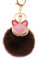 SOIMISS Flauschiger Ball Schlüsselanhänger mit Strass Fuchs Schlüsselanhänger Brauner Pom Pom Schlüsselanhänger für Damen Tasche Auto Anhänger