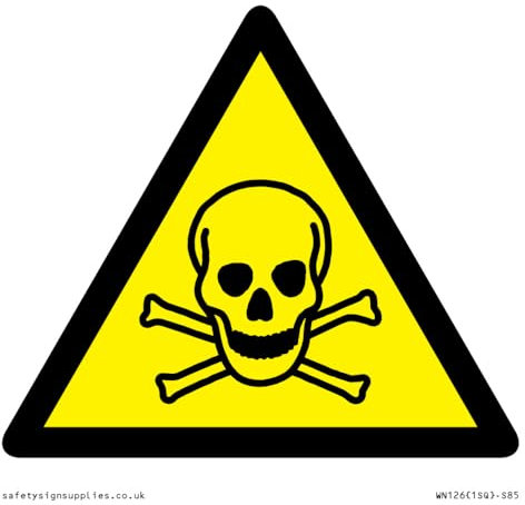 W016 Warnung: Toxic Material Schild – 85 x 85 mm – S85