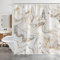Minicoco Shower Curtain Mould Proof Mildew Resistant Bathroom Shower Curtains Waterproof Shower Curtain 100% Polyester Marble Shower Curtains with 12 Hooks, 180 x 180 cm (Marble)