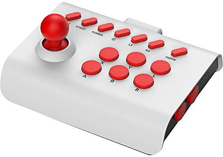 Szaerfa Bastone da combattimento arcade Joystick controller di gioco per Nintendo Switch per PS4 PS3 Ultimate Pandora Box PC Android IOS Mobile Phone (bianco rosso)