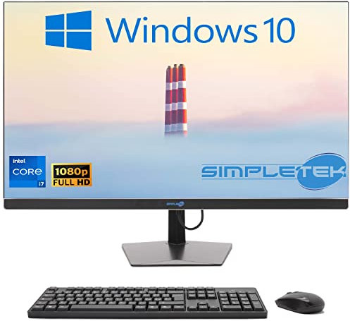 SIMPLETEK - PC All in One 24 FHD Core i7 Hasta 3,60GHz Windows 10 | 16GB RAM SSD 2TB | Webcam integrada HDMI - Ratón y teclado incluidos