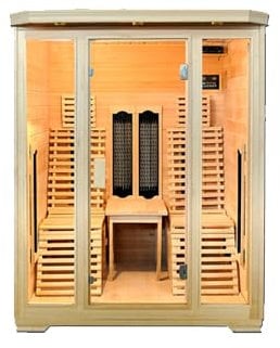 PureHaven Infrarotkabine für 2 Personen 150x150x190 cm Hemlock-Tanne Tiefenwärmestrahler Bluetooth Soundsystem Farblichttherapie Timer Ozonreinigung