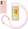 GoodcAcy Handykette Handyhülle für Oppo Reno8 T 4G,Smartphone Necklace Hülle mit Band Schutzhülle mit Kette zum umhängen Halskette Flüssig Silikon Case für Oppo Reno 8T 4G,Pink