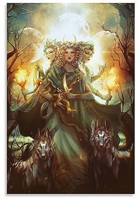 Alte griechische Göttin Kunstposter Hekate Bild Druck Wandkunst Poster Malerei Leinwand Poster Kunstwerke Zimmer Ästhetisch 20 x 30 cm