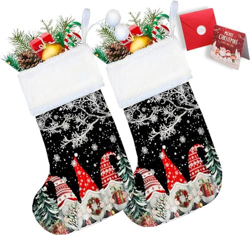 Aiorber Personalisierter Nikolausstrumpf für Kinder mit Namen, Weihnachtssocken, Lustige Weihnachtsdeko für Kamin, XXL Nikolausstiefel für Herren, Mädchen, Damen, Nikolaussocken mit Namen, 2er Set