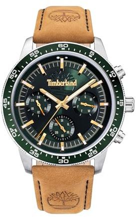 Timberland Parkman Grünes Zifferblatt Herrenuhr mit Lederarmband 44mm - TDWGF0029001