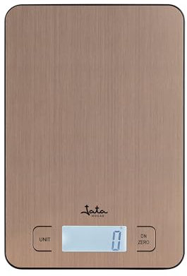 JATA HOGAR HBAL1300 - Báscula Cocina Digital de Acero Inoxidable hasta 10 kg. Gran Precisión. Analiza valores nutricionales de alimentos. Con conexión inalámbrica. Medidas: 14 x 20,5 x 1,5 cm