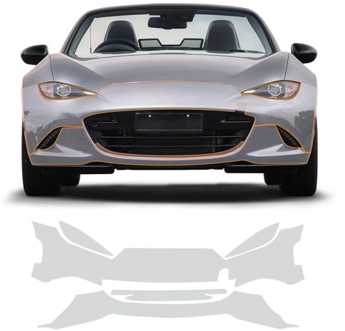 FDAIUN PPF Lackschutzfolie für Mazda MX-5 2016-2023 TPU Schutzfolie Transparent Schutzfolie Auto-Frontstoßstangen+Scheinwerfer Zubehör 5Stücks